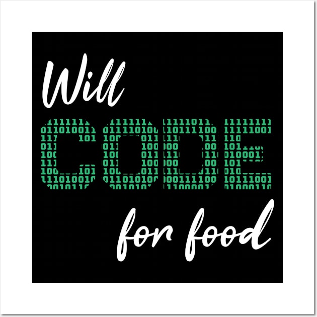 Will Code For Food Wall Art by ThyShirtProject - Affiliate